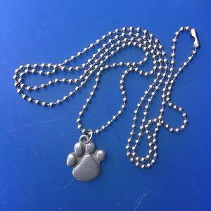 Pewter Paw Print Pendant Necklace